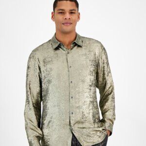 Men's Regular-Fit Metallic Button-Down Shirt, Created for Macy's
